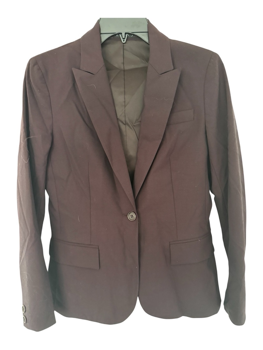 Theory Wool Women's Blazer in Rich Plum Brown size 4